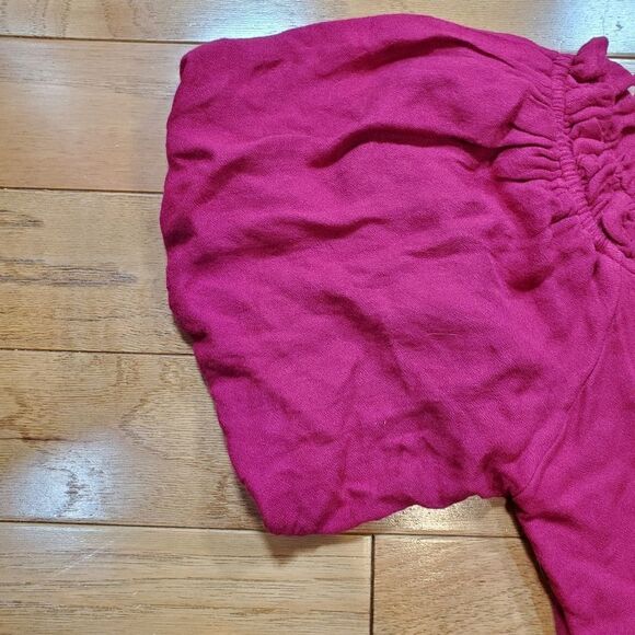 🔹️NWT Urban Outfitters Raspberry Off Shoulder Ruched Front Dress Size 0 - Picture 4 of 11